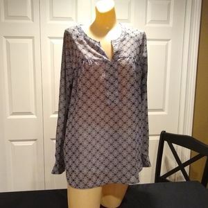 Long-sleeve pullover blouse size large